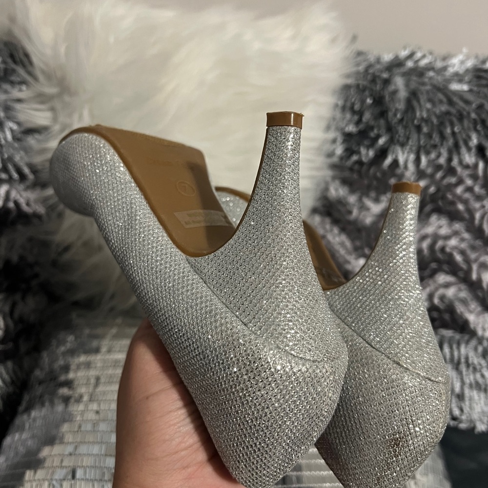 Sparkly Silver 3 inch heels